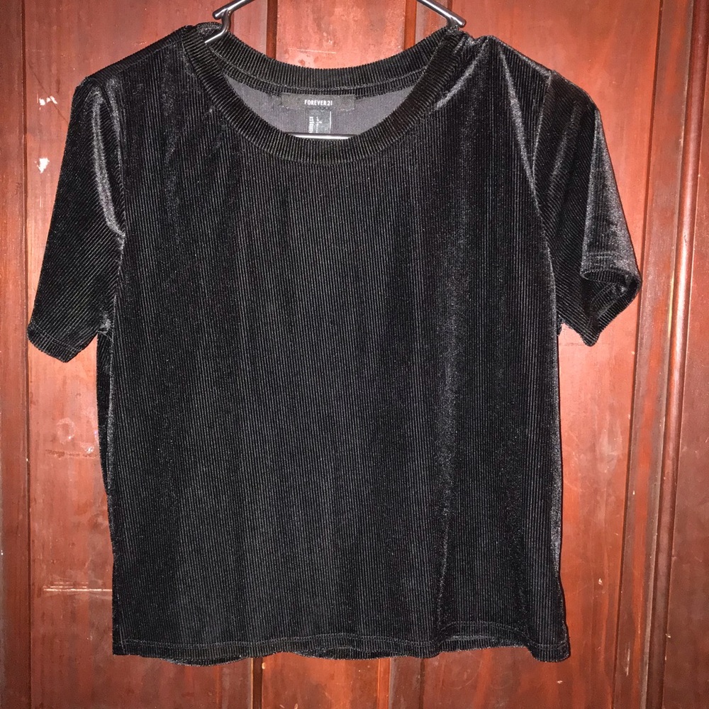 Black velvet Crop Top from forever21